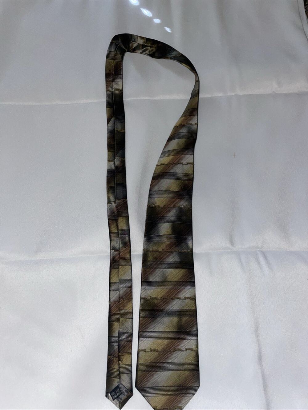Vintage Emilio Ponti Roma Milano 100% Silk neck Tie handmade Geometric designer